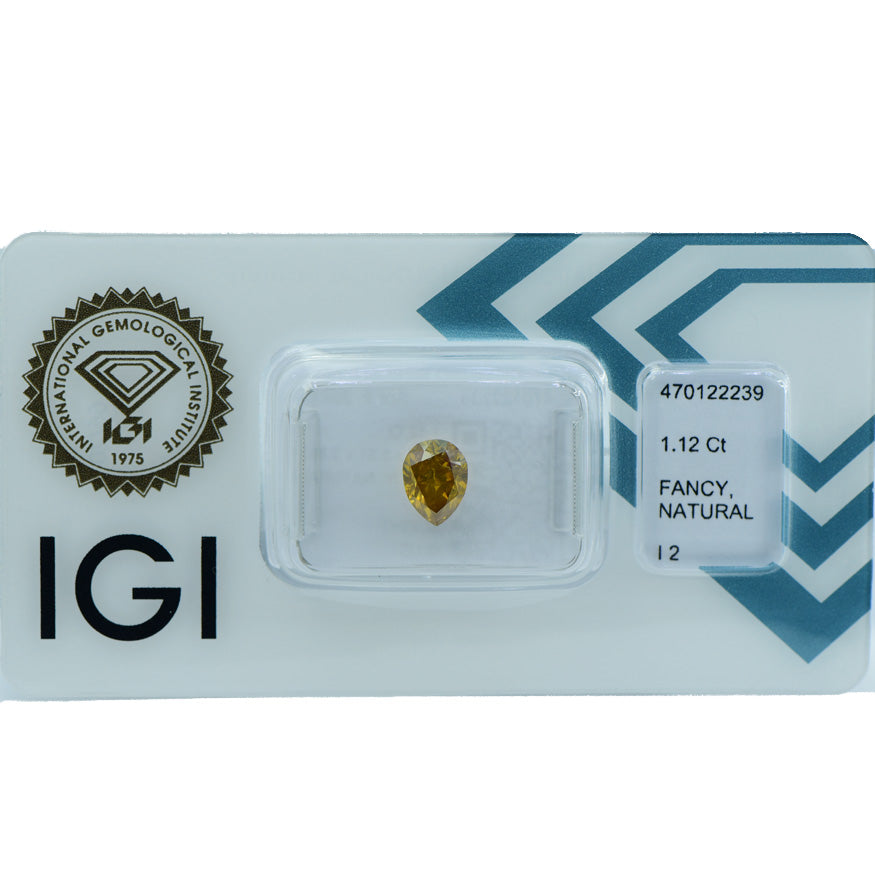 1.12 Ct - NATURAL FANCY BROWNISH YELLOW DIAMOND - IGI CERTIFIED
