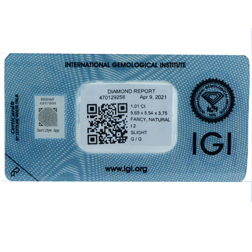 1.01 Ct- NATURAL FANCY BROWNISH YELLOW DIAMOND - IGI CERTIFIED