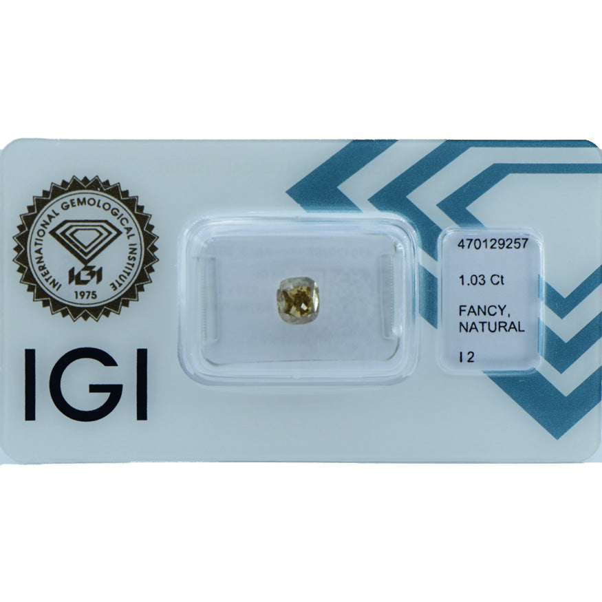 1.03Ct - NATURAL FANCY BROWNISH YELLOW DIAMOND- IGI CERTIFIED