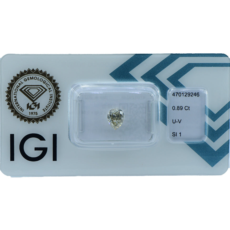 0.89Ct - NATURAL GREYISH YELLOW DIAMOND - IGI CERTIFIED