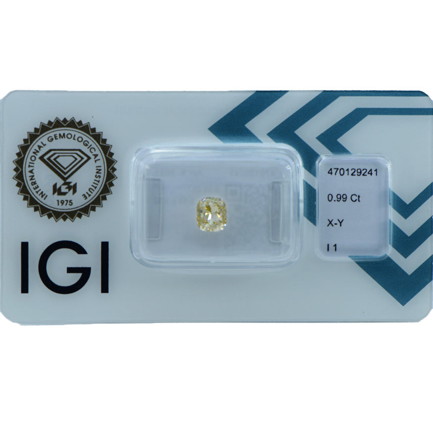 0.99Ct - NATURAL BROWNISH YELLOW DIAMOND- IGI CERTIFIED