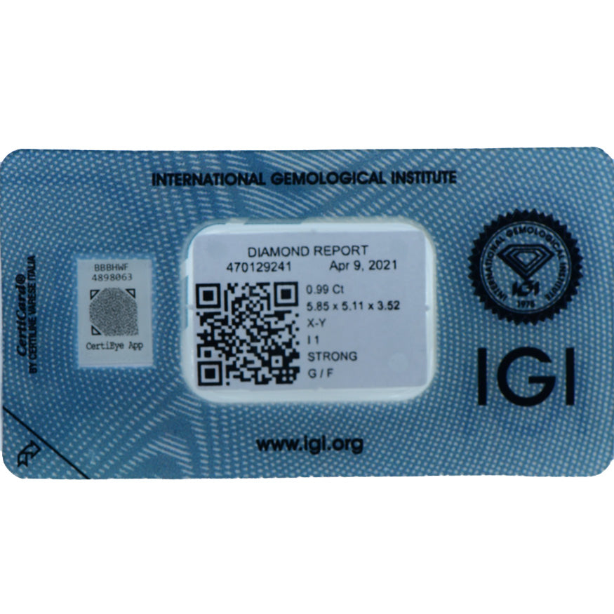 0.99Ct - NATURAL BROWNISH YELLOW DIAMOND- IGI CERTIFIED