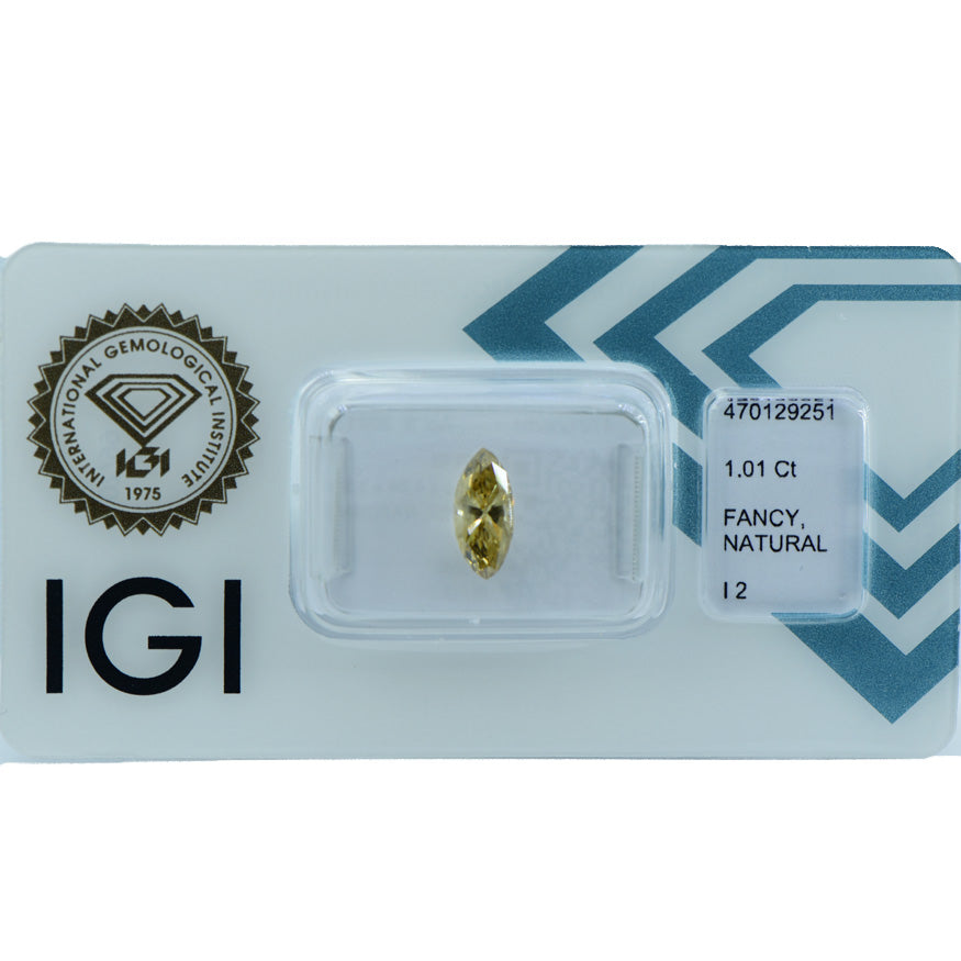 1.01 Ct- NATURAL FANCY YELLOW DIAMOND- IGI CERTIFIED