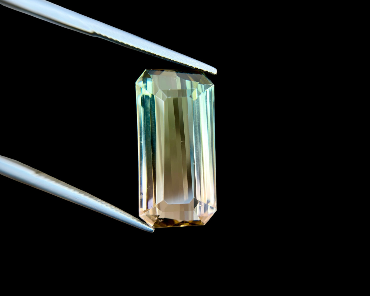 28.12 CT NATURAL BI COLOR TOURMALINE PERFECT OCTAGONAL CUT