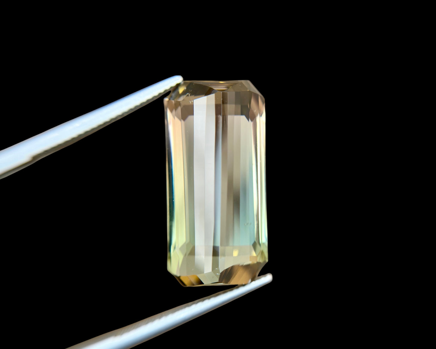 28.12 CT NATURAL BI COLOR TOURMALINE PERFECT OCTAGONAL CUT
