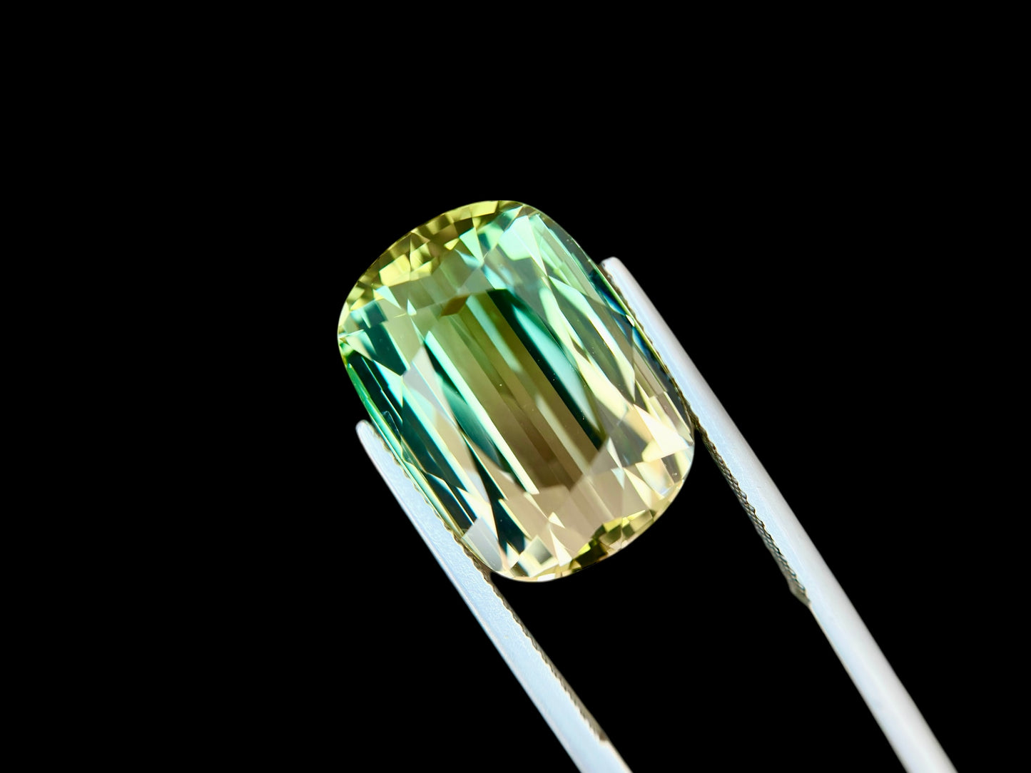 28.87 CT NATURAL BI COLOR TOURMALINE PERFECT CUSHION CUT