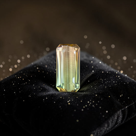 28.12 CT NATURAL BI COLOR TOURMALINE PERFECT OCTAGONAL CUT